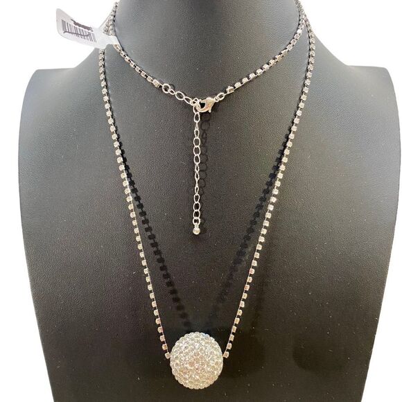 Glittery Rhinestone Ball on Long Rhinestone Chain. - Picture 1 of 5